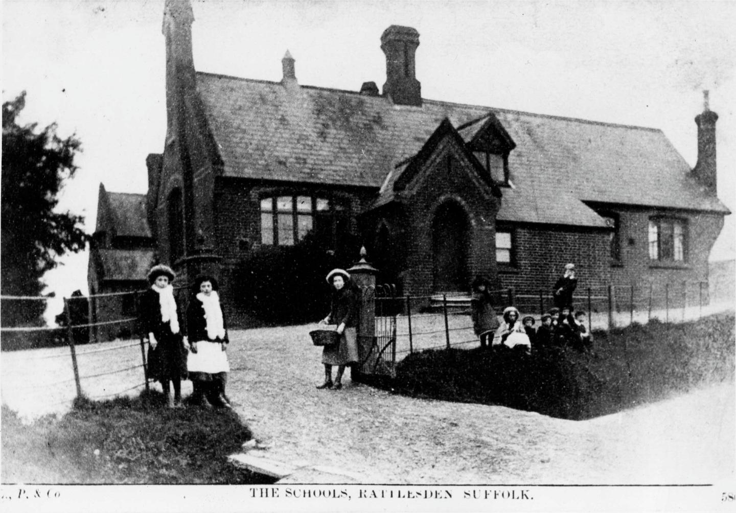 school rattlesden - old BW image