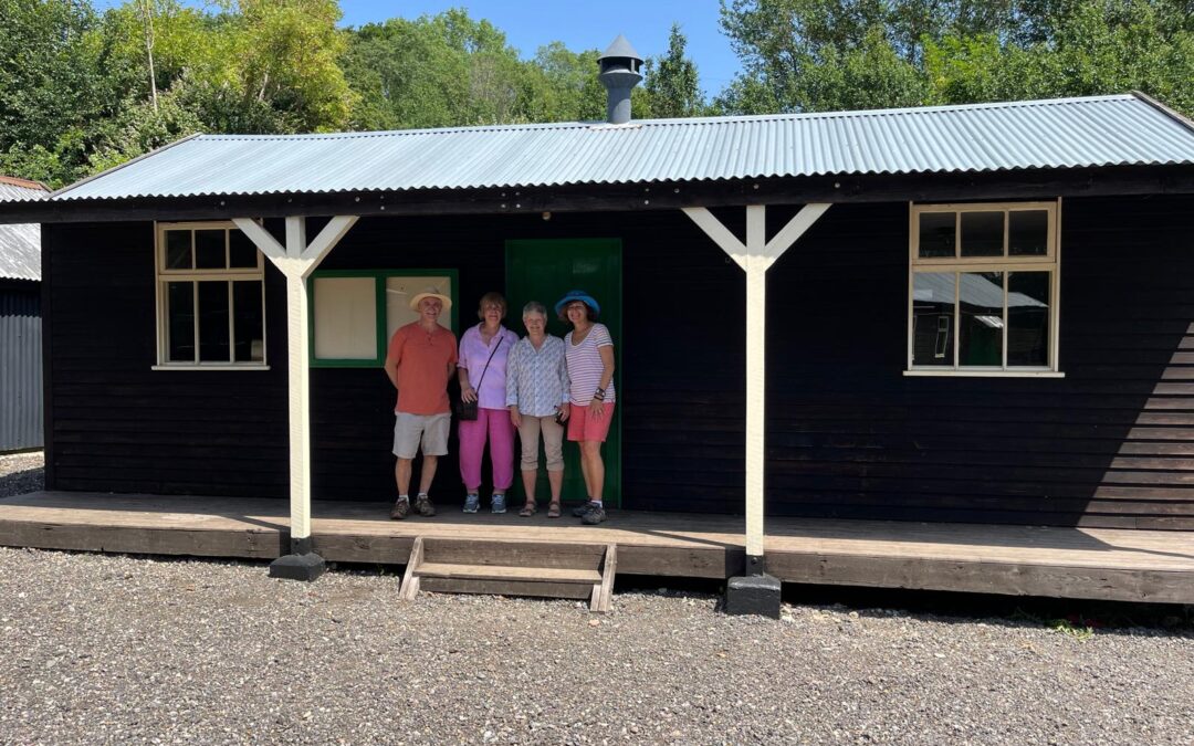 small group outside the war hut